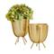 Gold Contemporary Planter, Set of 2" 6", 7"